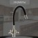 Kitchen mixer Zein Z3730, two -wound, black flexible spout, satin case