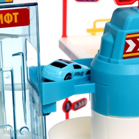 Parking "City", with an elevator, 5 levels, 8 cars, light and sound effects-11