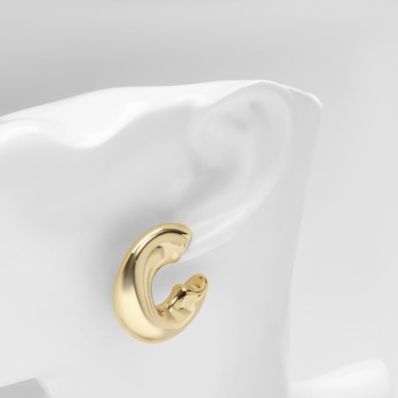 Roaling earrings "trend" crumpled, hook, color gold-3