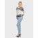 Female jumper with a decorative strip conte elegant, size XS, Blue-yellow color