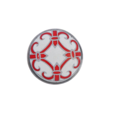 Metal handle for Blumen Haus Furniture "Eastern pattern", white, red