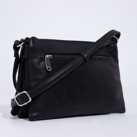 Bag Cross-Bodi with a zipper, black color-1