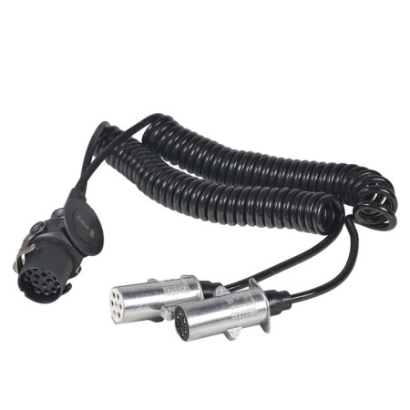 AIRLINE trailer cable, 24V, adapter with 15 contacts on type-n 7 and type-s 7 cont. 4.5m, metal 98280-1