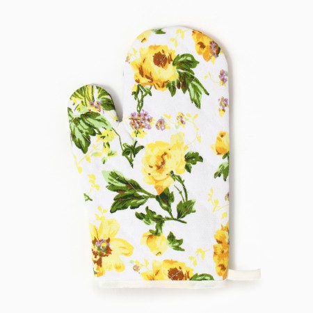 Mittens-output of the share flowers, yellow color, 26*16cm, 100%HL