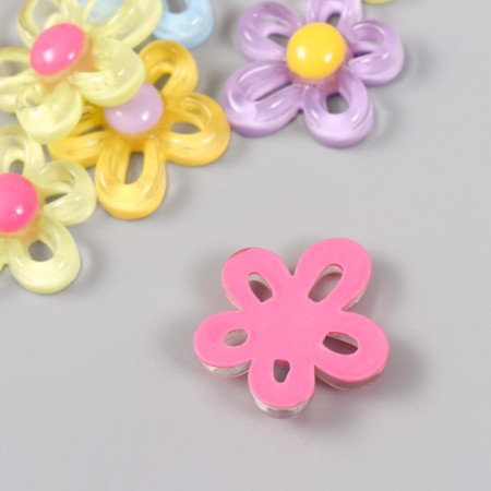 Decor for creativity plastic "Flower" Gloss Mix 3x3 cm-2