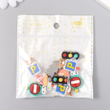 Decor for creativity plastic "Road sign" MIX 2.1x2.7 cm-3