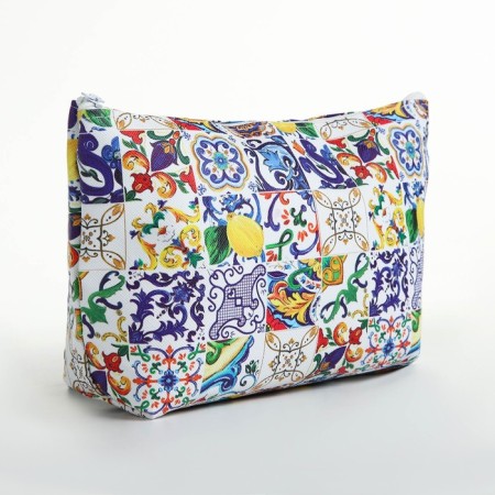 Cosmetic bag with lightning, white/multi -colored color