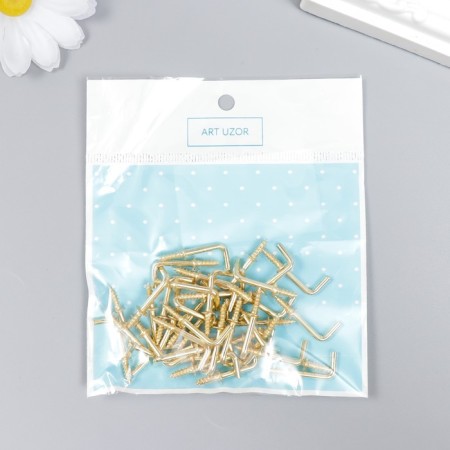 Metal hook (set 40 pcs) gold 2.5x0.5 cm-5