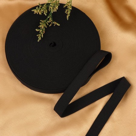 Linen gum, 20 mm, 20 m, black color
