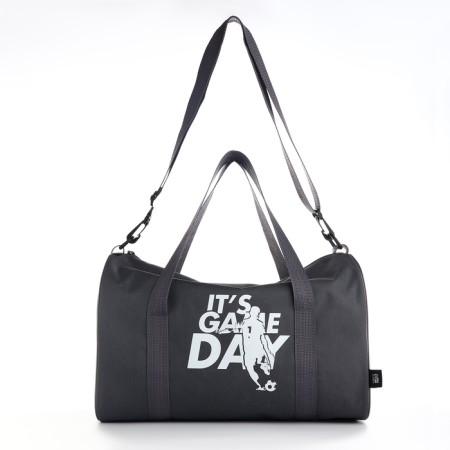Sports bag with lightning, long belt, gray color