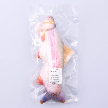 A toy for cats with mint "trout" from textiles, 20 cm-5