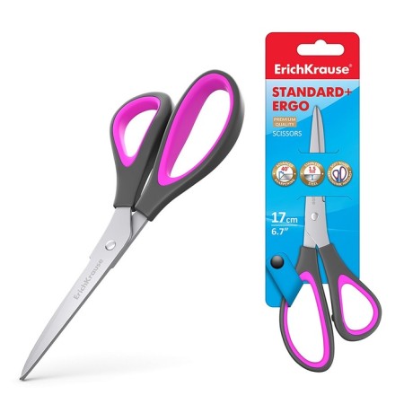 Scissors Standard+ ergo, 17 cm, blister, mix-11