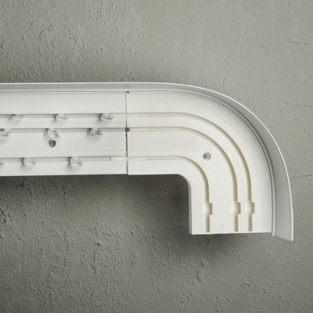 Three -cereal cornice "Ultracompact. Grace ", 160 cm, with a decorative bar 7 cm, color gold/marble white-2