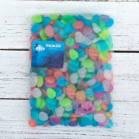 Decorative stones for the aquarium, luminous, 20 mm, 500 g, mix-2