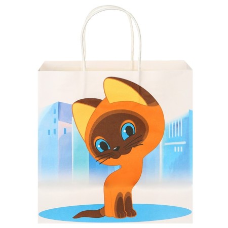 Gift package, 22x22x1 cm, craft, packaging, Kitten Gav-4