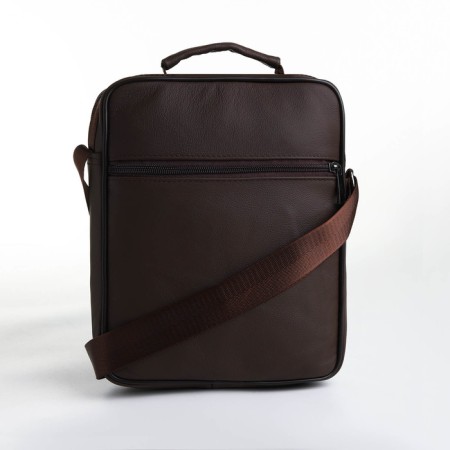 Male bag on lightning, long belt, brown color-3