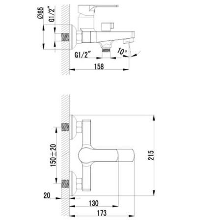 Lemark Plus Grace LM1512C bathtub mixer-1
