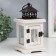 Summary tree on 1 candle "Lantern with a door" white aged 22x11.2x11.2 cm