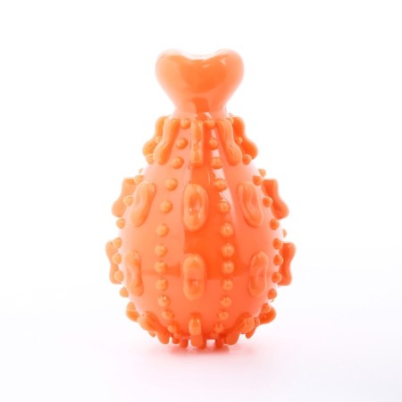 A massage squeak toy for dogs "ham" 10 cm, TPR, orange-2