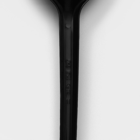 A set of plastic disposable cutlery, 4 objects: fork, tablespoon, knife, white napkin, 16.5 cm, black color-3