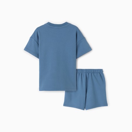 Kit for children (T -shirt, shorts), indigo color, height 146 cm-3