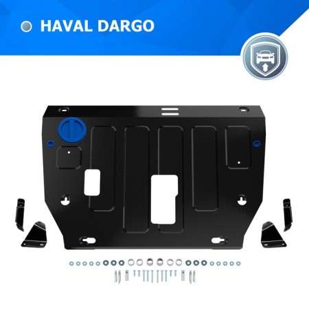 Carter protection and gearbox for Haval Dargo automatic transmission 4WD 2022-ven, 1.4 mm steel, with fasteners