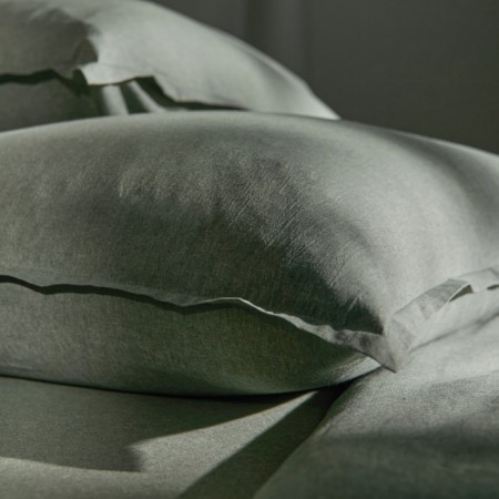 Pillowcase SL Home "Denim" 50*70+2 cm, central olive, 100% greedy cotton-2