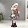 Doll Collectible Ceramics "Zlata in a coat in a cell with red buttons" 30 cm