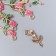 Decor for creativity metal, enamel "Rose on the stem" Pink 1.8x1 cm