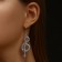 Earrings Metal "Snake" eight, white color in silver