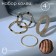 Ring set 4 pcs. "Crystals" Arabica, beige-gray color in gold, size mix