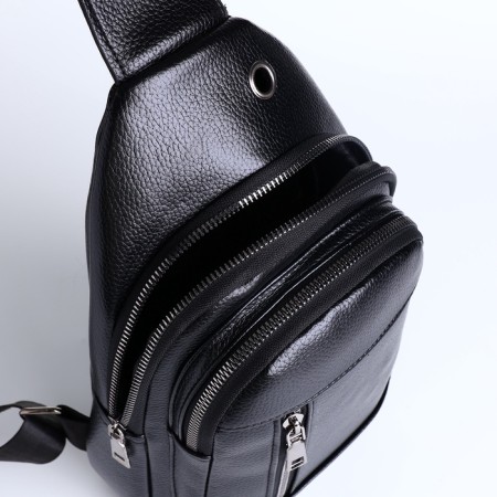 Sling bag, artificial leather, black color-5
