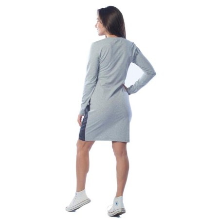 Dress with stripes, size 46, color gray-melange-3