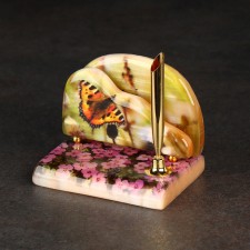 Written set with business card holder No. 9, Selenite