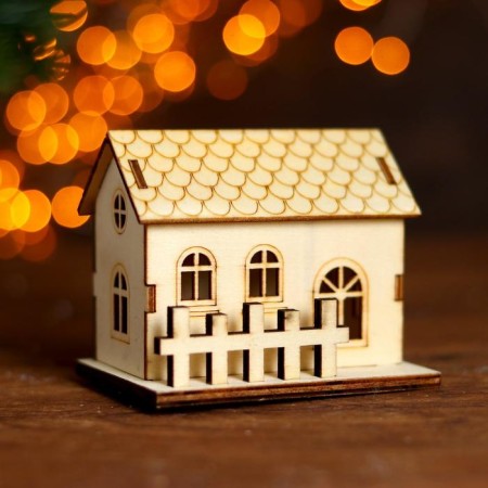 Light decor desktop "houses" 10 cm, mix