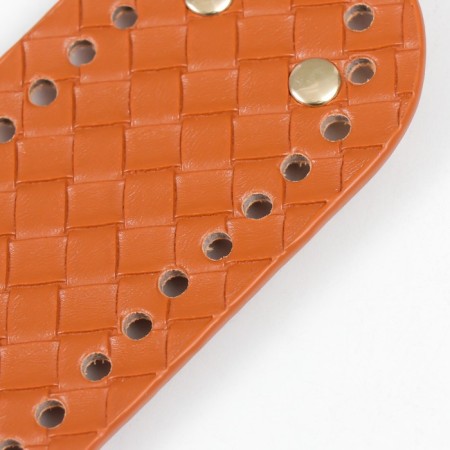 The basis for knitted products to the leatherette "elongated braid" brown 6x18 cm-1