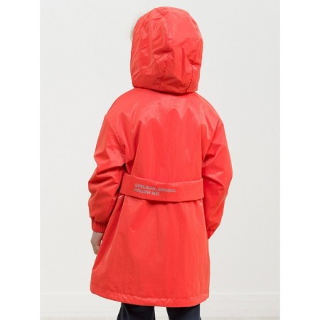 Raincoat for girls, height 104 cm, red color-6