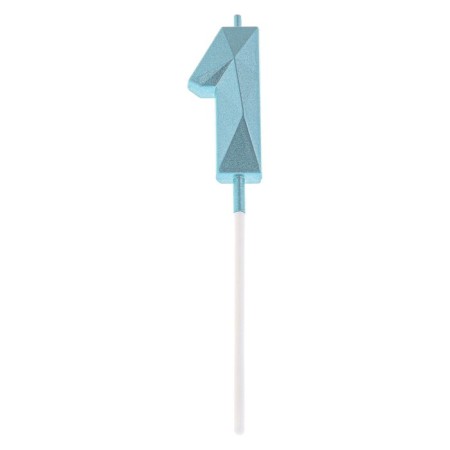 Candle in the cake on the skewer "Almaz", the number "1", blue, 4.8x2.6 cm-5