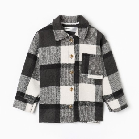 Children's shirt kaftan insulated, gray color, size 38 (146-152 cm)-5