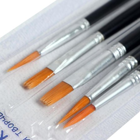 Set of Calligrata brushes synthetics 5 pieces (round No. 1, 2, 3, flat No. 5, 8), with wooden handles-2