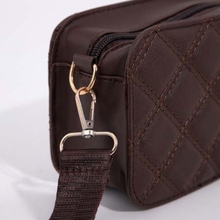 Cross-Bodi Bag on a zipper, brown color-4