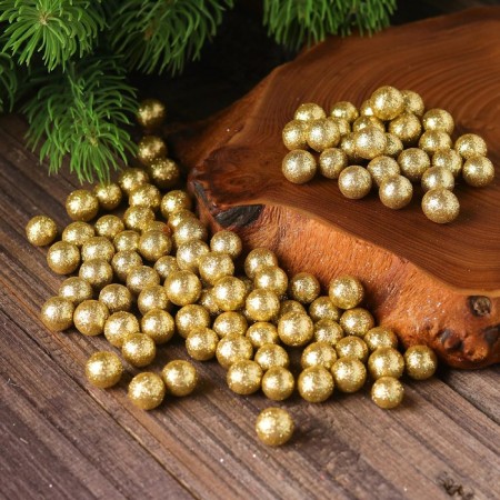 Figure for crafts and decor "Shar", set of 100 pcs., Size 1 pc. 0.4-0.7 cm, color gold