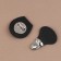 Bag's fastener, sewing, 6 × 4 cm, black/silver color