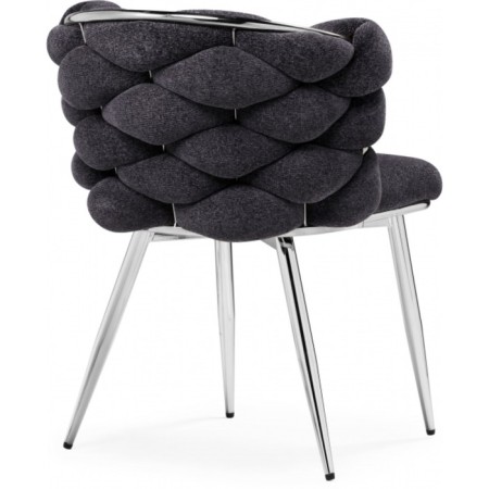 STULL OF THE METALLICASAS RENDI Metal/Fabric, Chrome/Gray 64x70x77 cm-3
