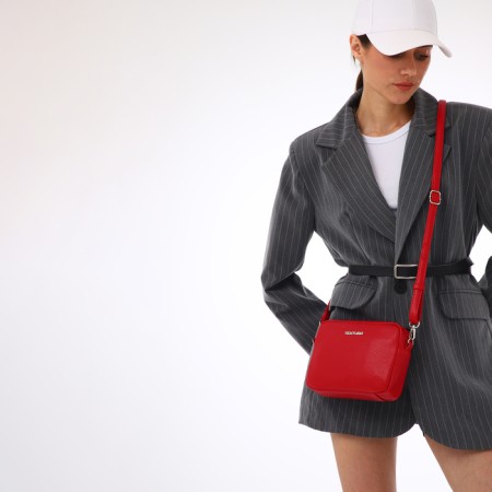Women's bag over the shoulder Textura, small size, red color-8