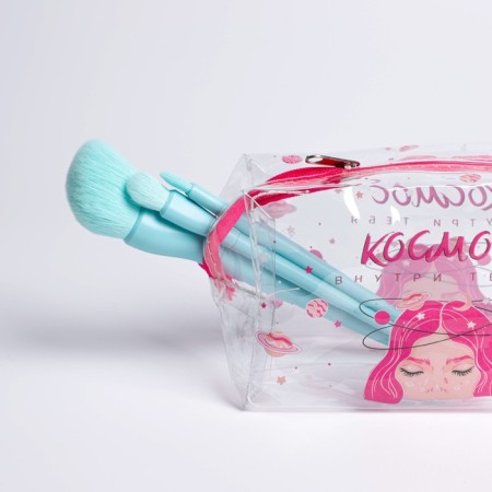 Cosmetic Penal from the transparent PVC "Cosmos inside you", 14x8 cm-3