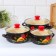 Set of pan "graceful", 3 subjects: 1.5 l, 2 l, 3 l, covers, induction