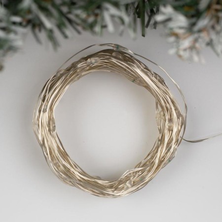 Garland "thread" 10 m dew, IP20, silver thread, 100 LED, purple glow, 12 V-1