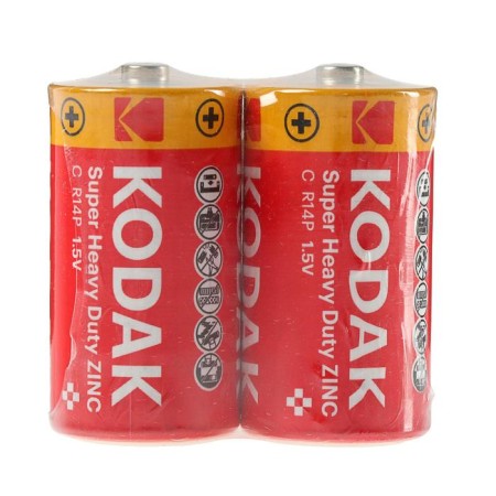 Salt battery Kodak Extra Heavy Duty, C, R14-2S, 1.5V, Spike, 2 pcs.-1