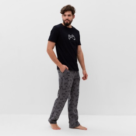 Pajama men's kaftan "Game" size 56, black-3